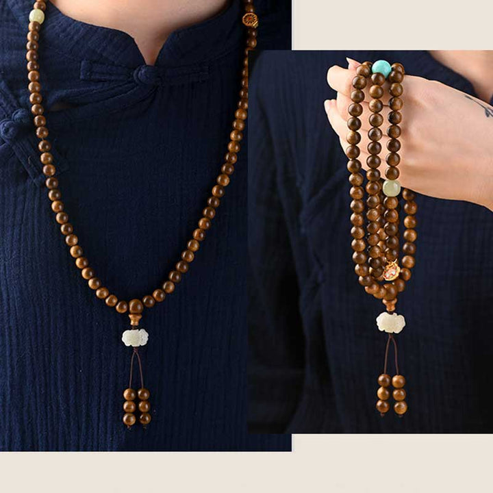 Bransoletka ochronna z palisandru tybetańskiego z Buddha Stones Mala