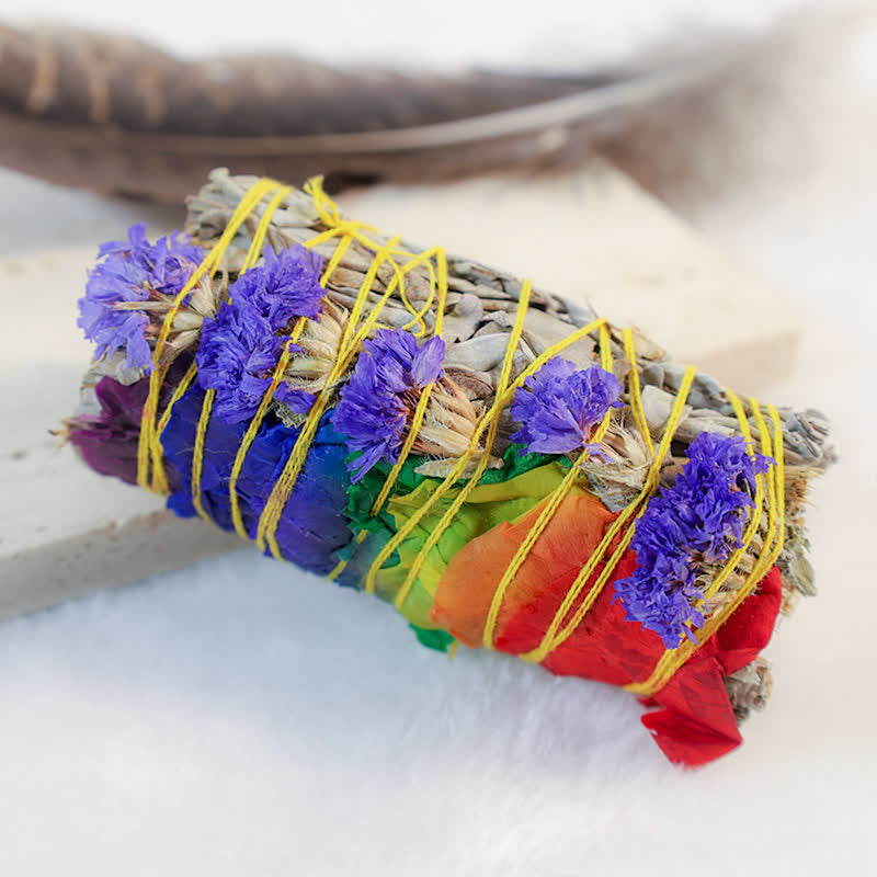 Buddha Stones Kolorowe Stokrotki Czerwone Róże Kwiaty Smudge Stick Do Domowego Oczyszczania Kadzidła Uzdrawiająca Medytacja Smudge Sticks Rytuały Zestaw