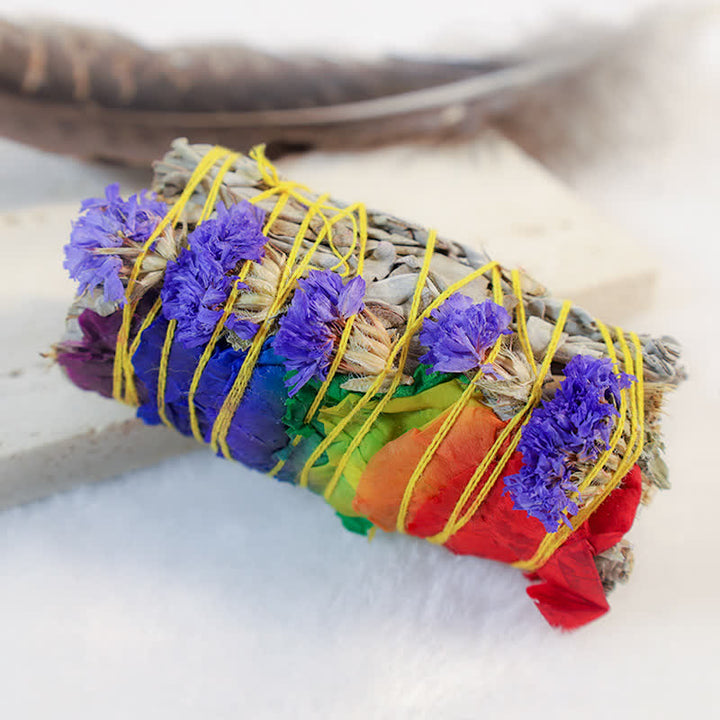 Buddha Stones Kolorowe Stokrotki Czerwone Róże Kwiaty Smudge Stick Do Domowego Oczyszczania Kadzidła Uzdrawiająca Medytacja Smudge Sticks Rytuały Zestaw