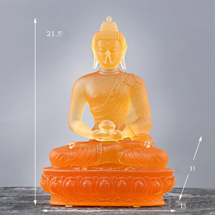 Buddha Stones Figurka Buddy wykonana ręcznie Liuli Dzieło sztuki Posąg spokoju Oferta domowa Dekoracja