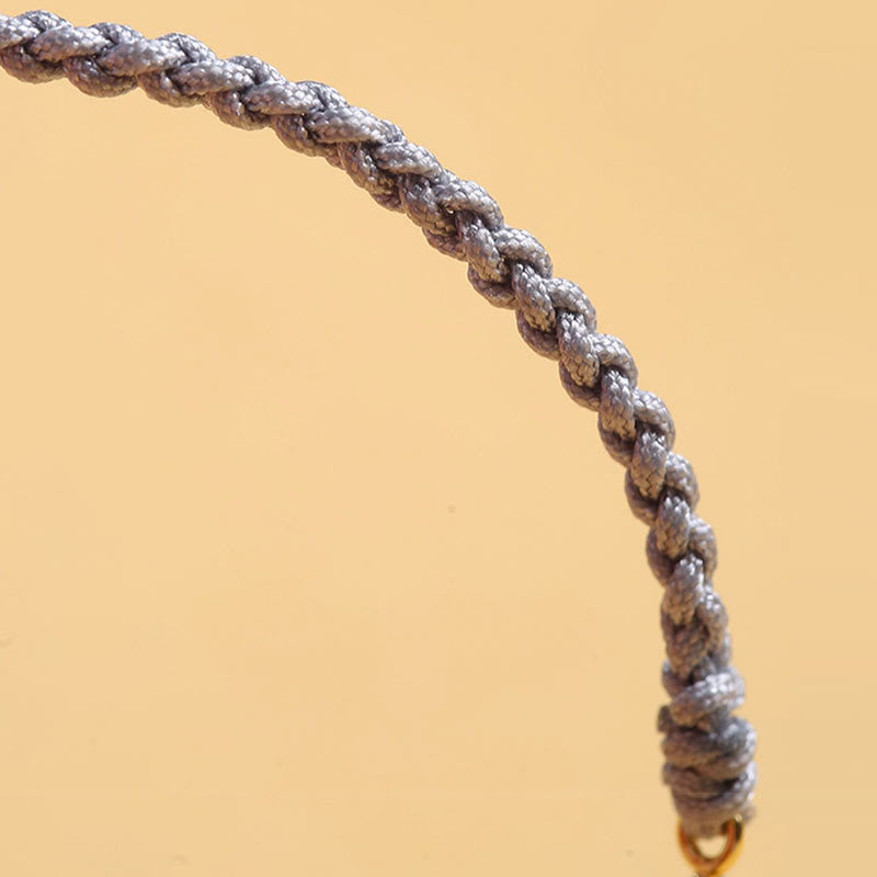 Buddha Stones Miedziana Moneta Drzewko Fortuny Perła Szczęścia Bransoletka Pleciona Niebieska Lina