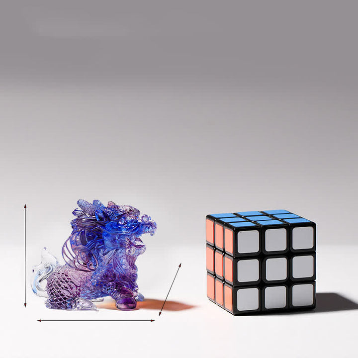 Buddha Stones Feng Shui Kirin Ręcznie Robione Kryształowe Dzieło Sztuki Liuli Dekoracja Domu i Biura