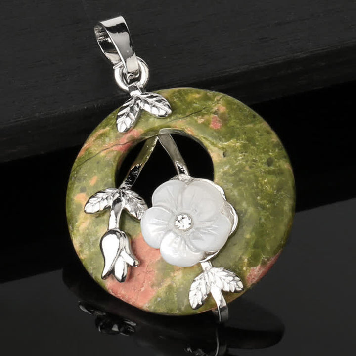 Buddha Stones Różne Kryształy Ametyst Zielony Awenturyn Kwiat Uzdrawiający Naszyjnik Wisiorek