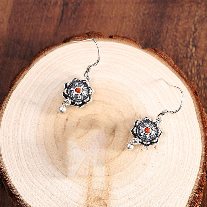 Buddha Stones 925 Srebro Sterling Om Mani Padme Hum Lotus Naszyjnik Pokoju Wisiorek Kolczyki - image 9