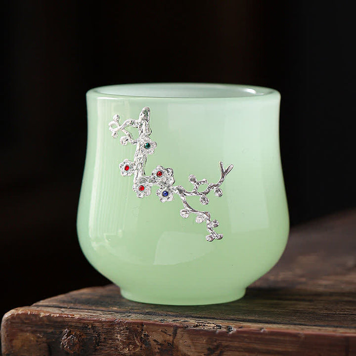 Buddha Stones Lotos Smok Feniks Kwiat Ceramiczny Filiżanka Filiżanki do Herbaty