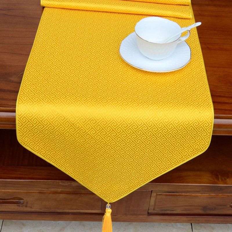 Ołtarz modlitewny Kwiat Wadżra Wzór Smoka Tybetańskie Symbole Pomyślności Frędzle Żakard Bieżnik Stołowy