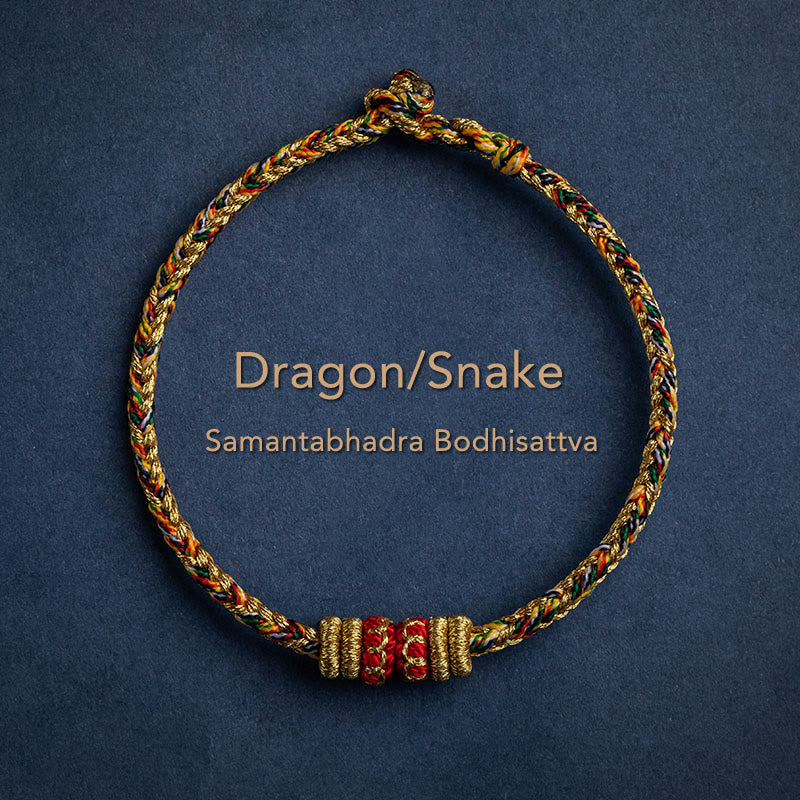 Buddha Stones Tybet Ręcznie Robione Chińskie Zodiak Natal Budda Szczęście Siła Bransoletka z Plecionego Sznurka