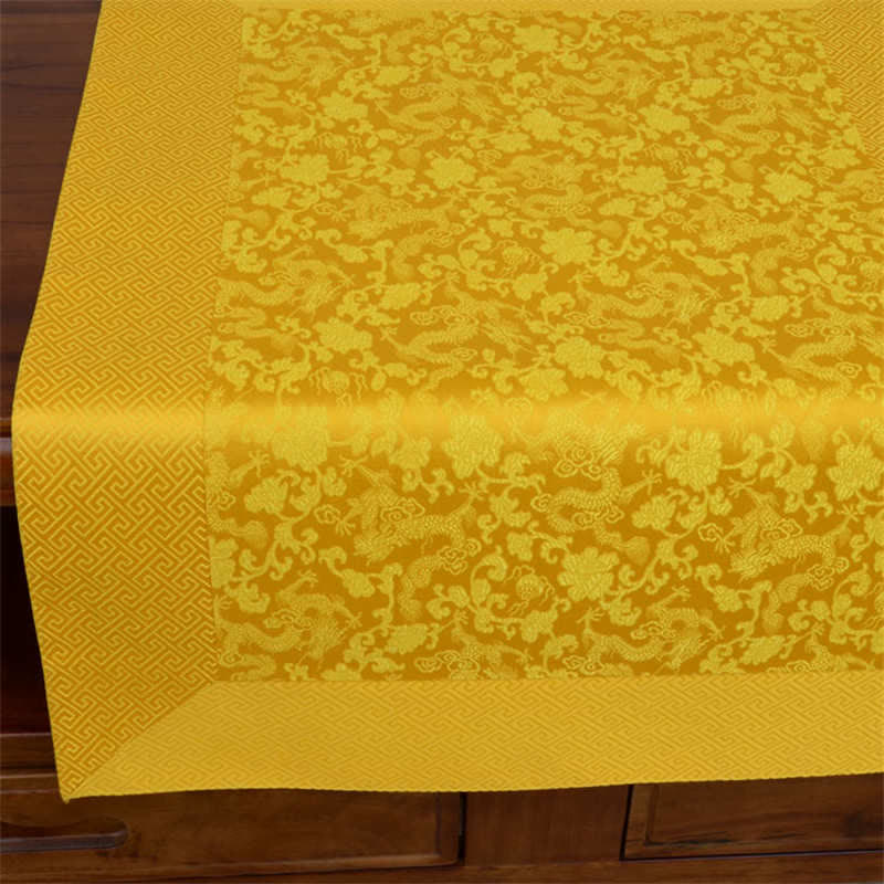 Ołtarz modlitewny Kwiat Smok Wzór Tybetańskie Pomyślne Symbole Żakard Mata