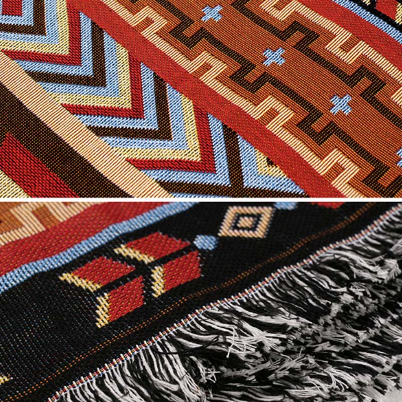 Geometryczny ciepły wygodny koc kempingowy do biura domowego