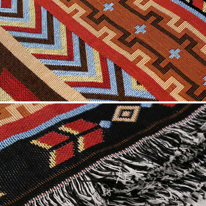 Geometryczny ciepły wygodny koc kempingowy do biura domowego