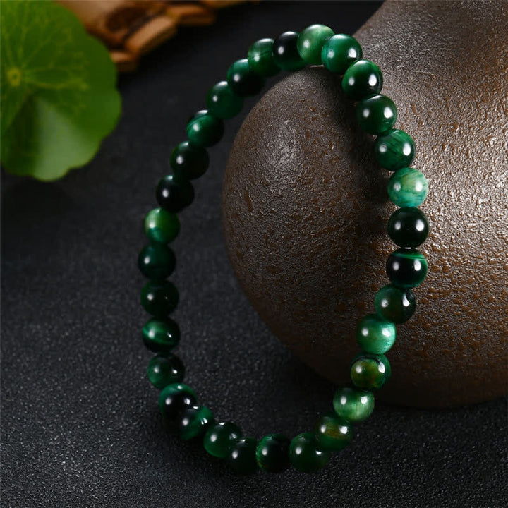 Bransoletka wzmacniająca z Buddha Stones Natural Green Tiger Eye
