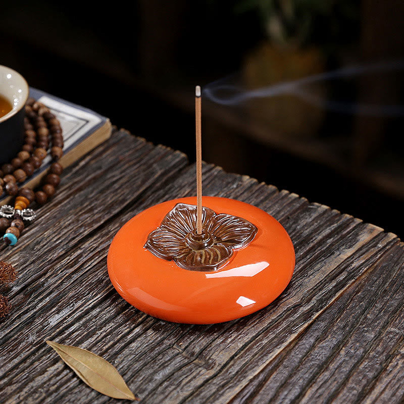 Kadzielnica ceramiczna Persimmon Meditation Healing Incense Burner Uchwyty na kadzidełka