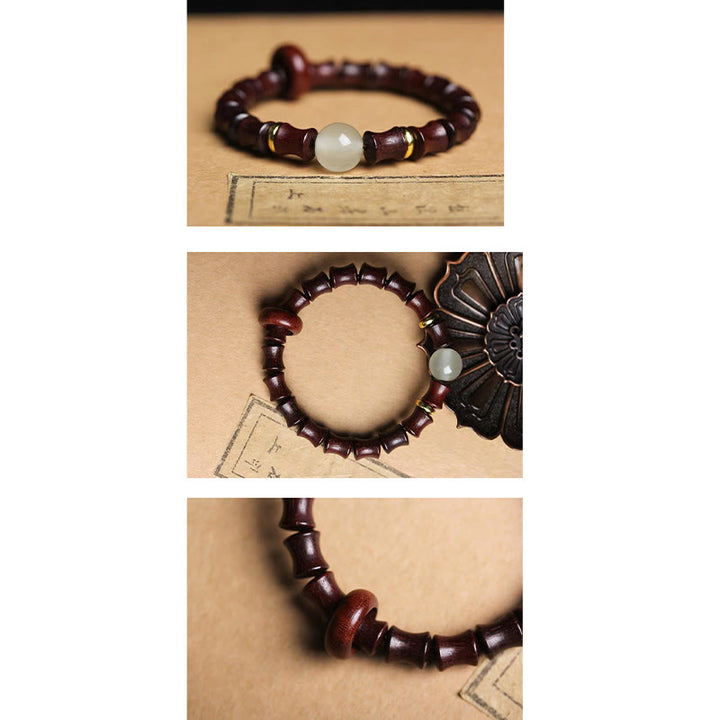 Bransoletka Buddha Stones Ebony Green Sandałowiec Czarny Palisander Bambus Peace