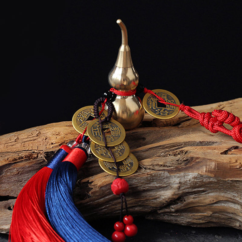 Buddha Stones Feng Shui Wu Lou Gourd Starożytne chińskie monety Bogactwo Samochód Wisząca dekoracja