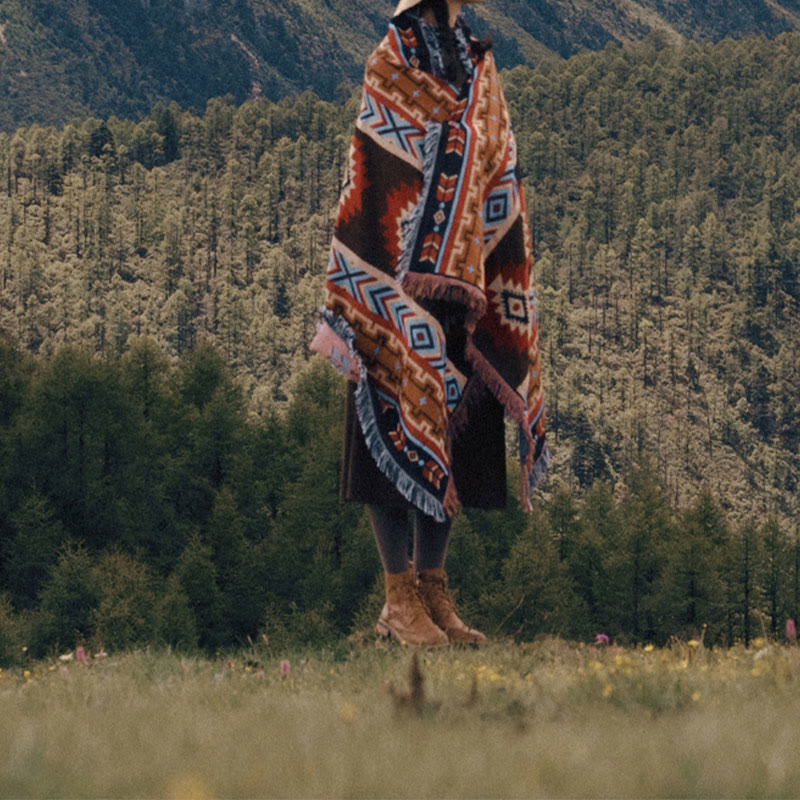 Geometryczny ciepły wygodny koc kempingowy do biura domowego