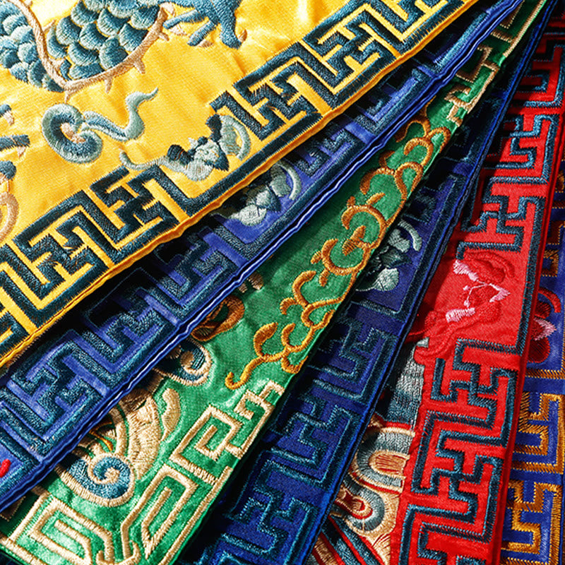 Buddha Stones Feniks Smok Kirin Haftowana Podkładka Pod Kubek Pod Kubek Pod Herbatę Kwadratowa Mata Pod Herbatę Kung Fu