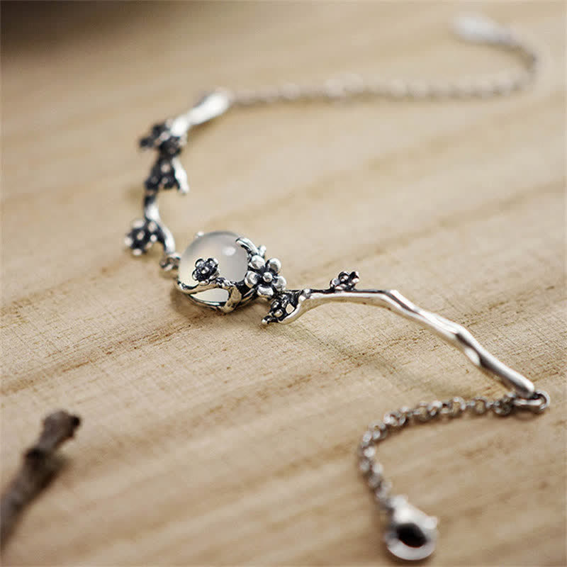 Bransoletka Buddha Stones Plum Blossom Chalcedon Positive