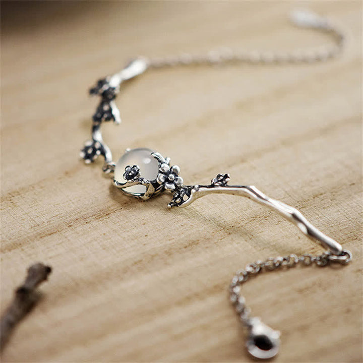 Bransoletka Buddha Stones Plum Blossom Chalcedon Positive