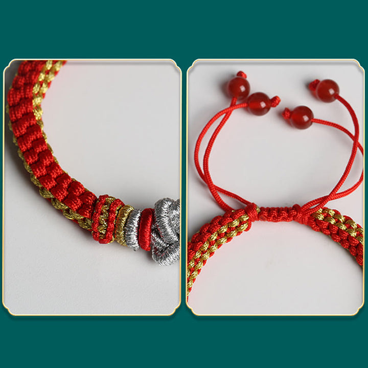 Buddha Stones Kolorowa Lina Prawdziwa Miłość Węzeł Szczęścia Bransoletka Ręcznie Robiona