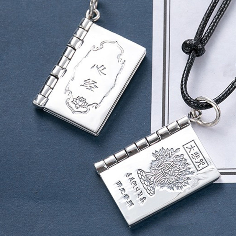 Buddha Stones 990 Srebro Sterling Sutra Serca Wielkie Współczucie Shurangama Mantra Lotus Vajra Naszyjnik Wisiorek Pokoju - image 13