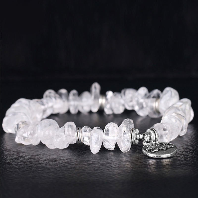 Bransoletka lecznicza Buddha Stones Natural White Crystal Lotus