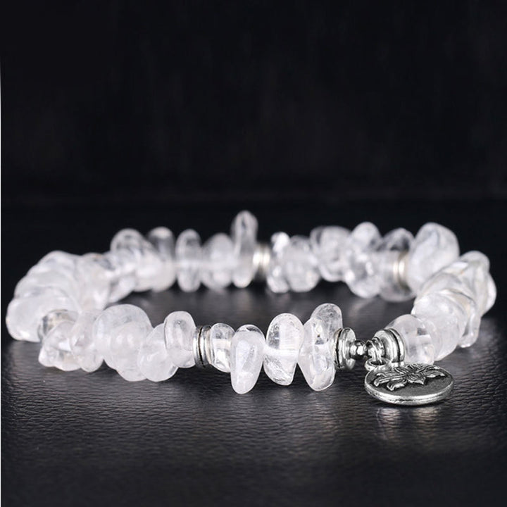 Bransoletka lecznicza Buddha Stones Natural White Crystal Lotus