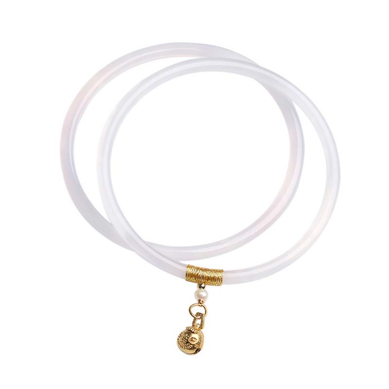 Bransoletka Sukcesu z Naturalnego Cyjanowo-Białego Jadeitu z Buddha Stones