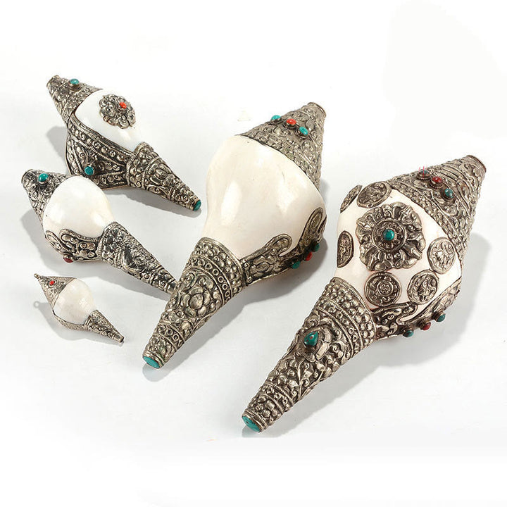 Tybetańska naturalna muszla Shankha Conch Shell Seashell Wealth szczęśliwa dekoracja domu