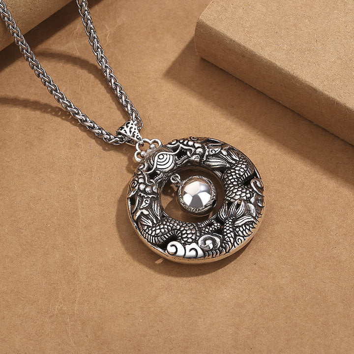 Naszyjnik z Buddha Stones Double Dragon Playing Bead z miedzianą ochroną - image 3