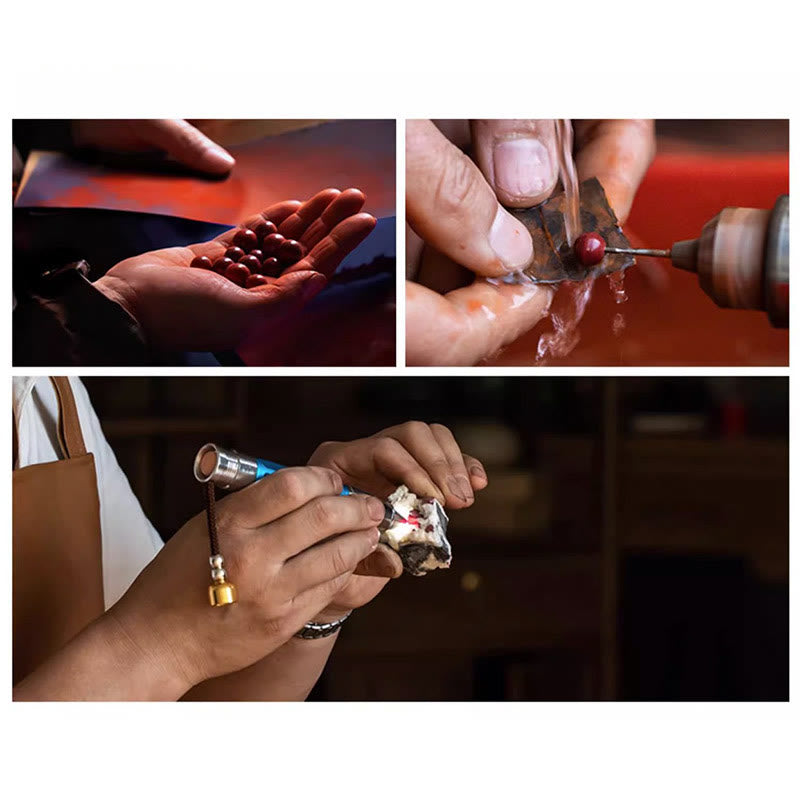 Bransoletka z Buddha Stones 925 srebro 12 chińskich znaków zodiaku z cynobrem