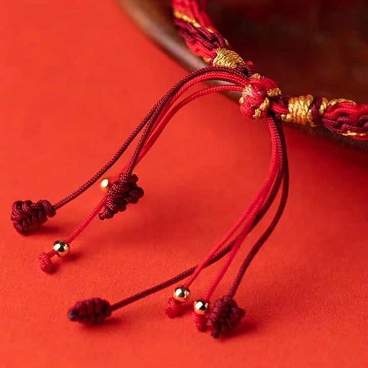 Buddha Stones Pięć kierunków Bogowie bogactwa Ręcznie robiona reinkarnacja Węzeł Ochrona sznurka Bransoletka warkoczowa