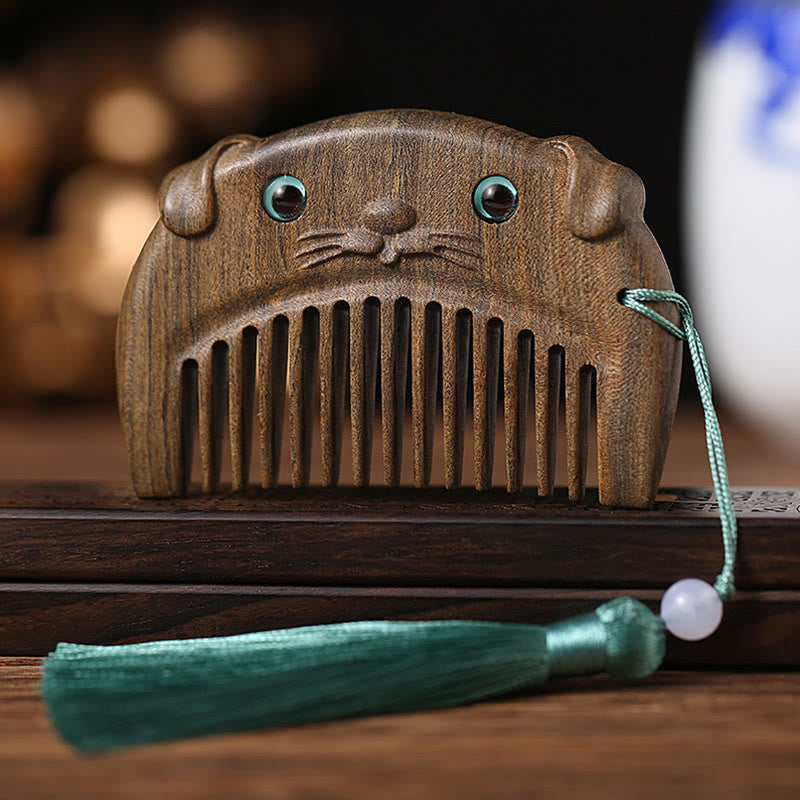 Chiński Zodiak Zielony Sandałowiec Pokój Mini Przenośny Grzebień