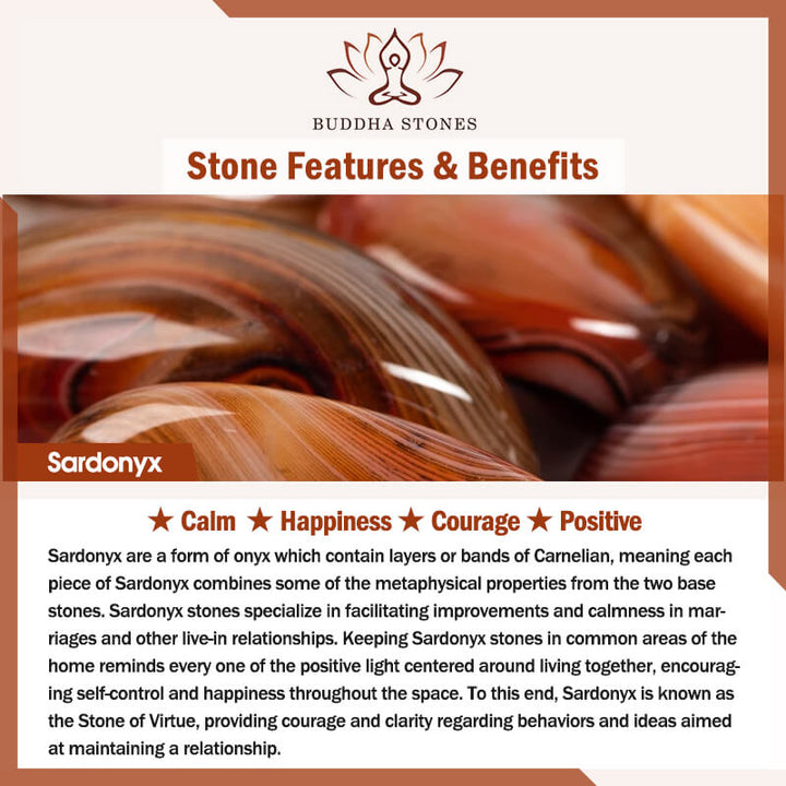 Bransoletka na szczęście z Buddha Stones z trzema oczami Dzi Bead Sardonyx