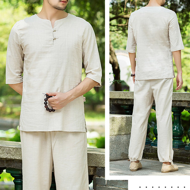 Buddha Stones Medytacja Modlitwa Duchowa Praktyka Zen Jednolity Ubiór Męski Zestaw