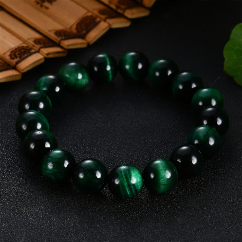 Bransoletka wzmacniająca z Buddha Stones Natural Green Tiger Eye