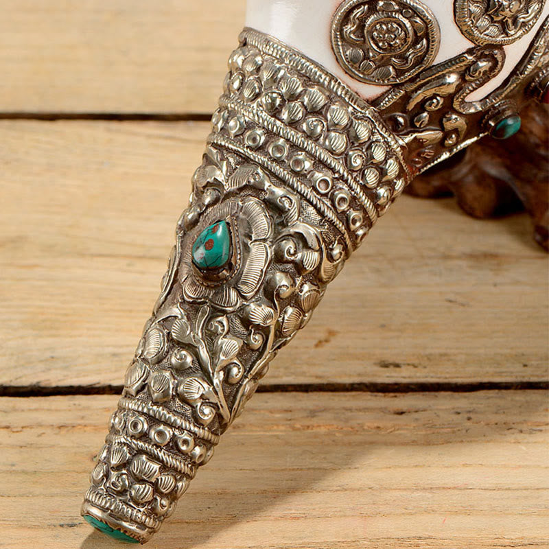 Tybetańska naturalna muszla Shankha Conch Shell Seashell Wealth szczęśliwa dekoracja domu