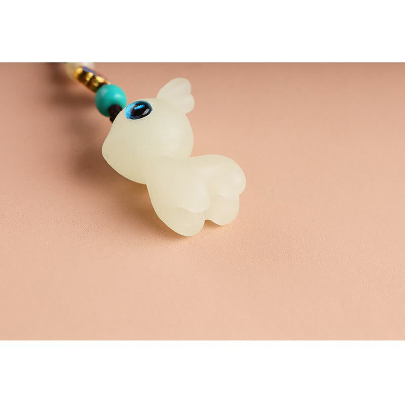 Buddha Stones Mini Słodkie Jelenie Glowstone Luminous Lucky Deer Energy Brelok Telefon Samochód Wisząca Dekoracja