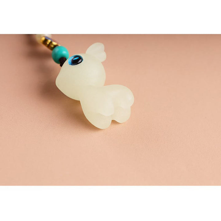 Buddha Stones Mini Słodkie Jelenie Glowstone Luminous Lucky Deer Energy Brelok Telefon Samochód Wisząca Dekoracja