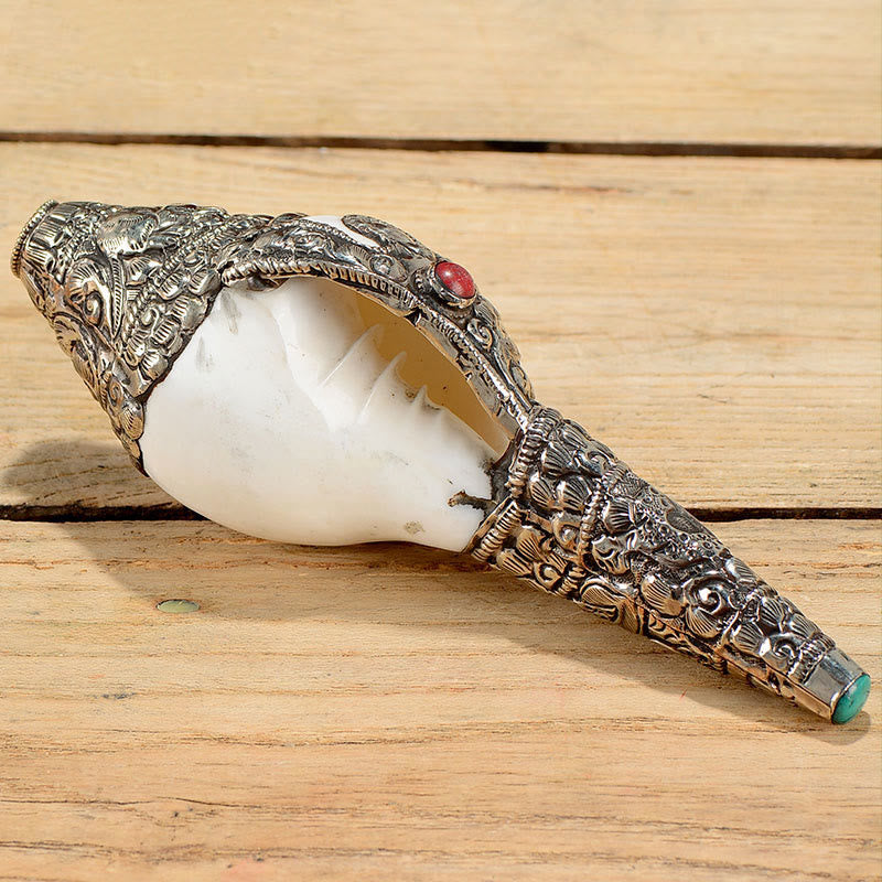 Tybetańska naturalna muszla Shankha Conch Shell Seashell Wealth szczęśliwa dekoracja domu