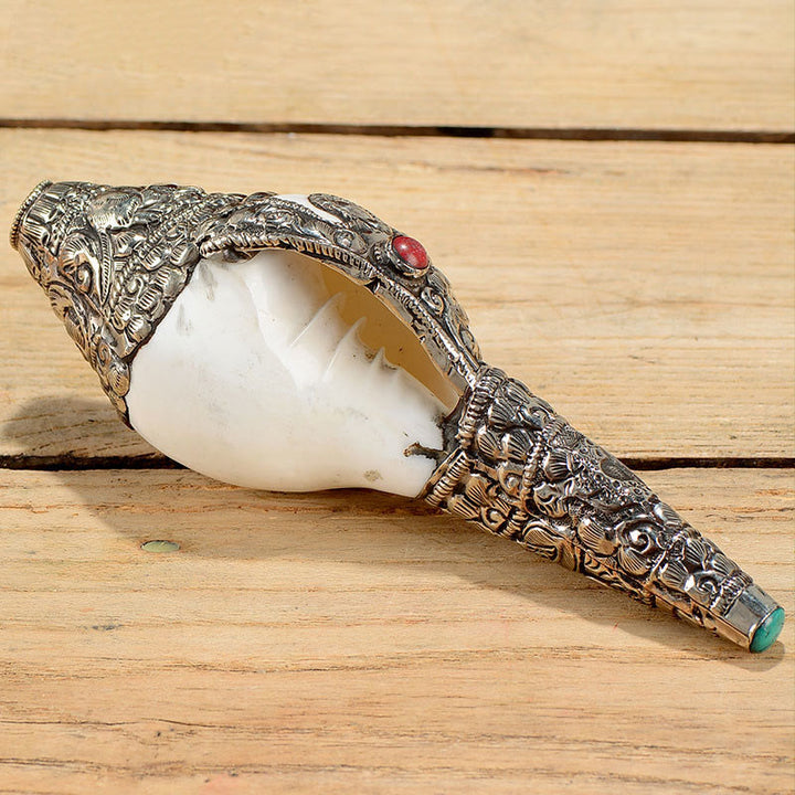 Tybetańska naturalna muszla Shankha Conch Shell Seashell Wealth szczęśliwa dekoracja domu