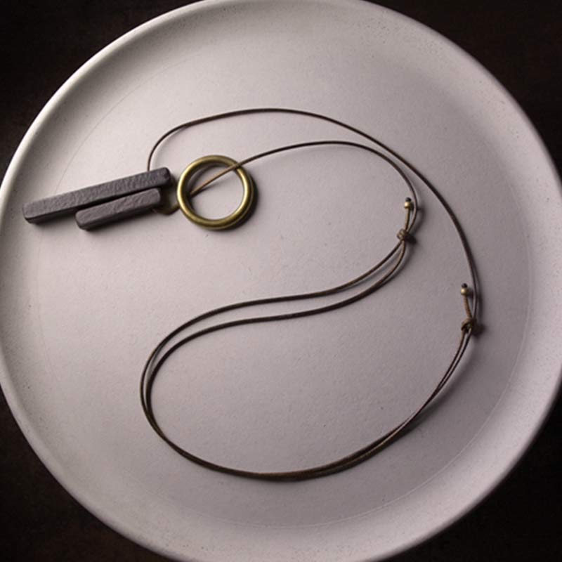 Buddha Stones Zen Circle Ebony Wood Enlightenment Wisiorek - image 6