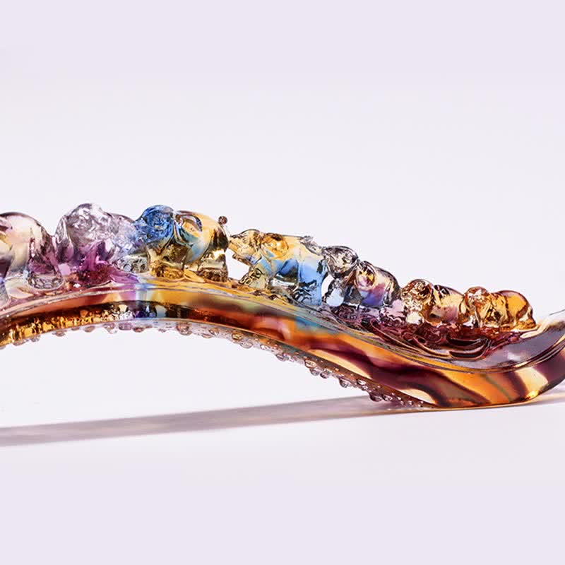 Ręcznie robiony kryształowy słoń Liuli Ruyi, dekoracja domu z kryształową podstawą