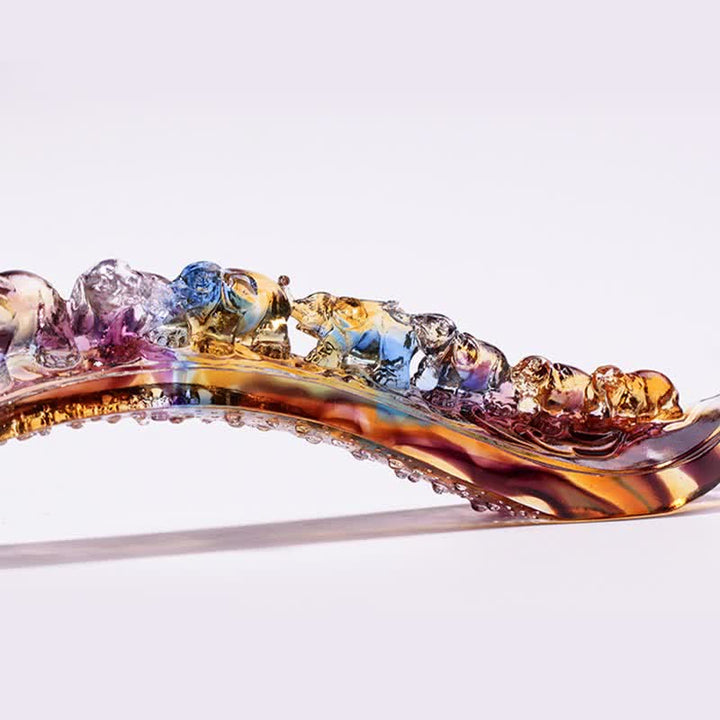 Ręcznie robiony kryształowy słoń Liuli Ruyi, dekoracja domu z kryształową podstawą