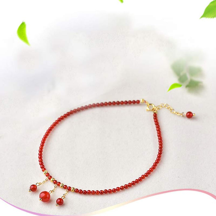 Bransoletka na kostkę Red Agate Confidence Calm