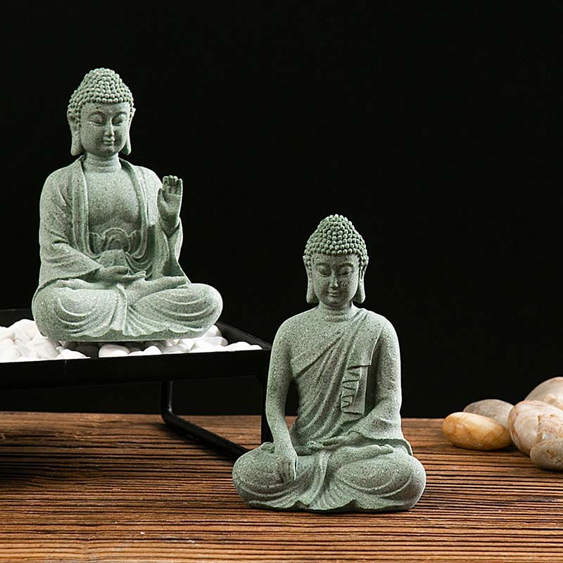 Buddha Stones Tybetańska Medytacja Kontemplacja Budda Spokój Współczucie Statua Figurka Dekoracja