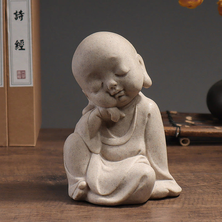 Buddha Stones Tybetańska Medytacja Budda Mnich Błogosławieństwo Spokoju Żywica Dekoracja Domu