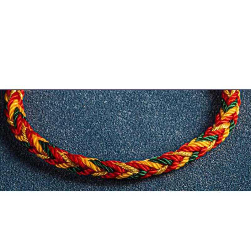 Buddha Stones „Niech będziesz bezpieczny i zdrowy przez cały rok” Bransoletka na szczęście wielokolorowa