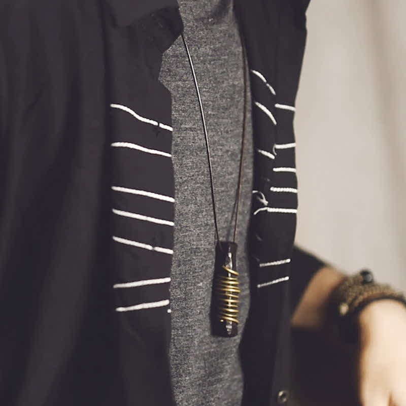 Buddha Stones Tybet Heban Drewno Miedź Równowaga Naszyjnik Pokój Wisiorek - image 13