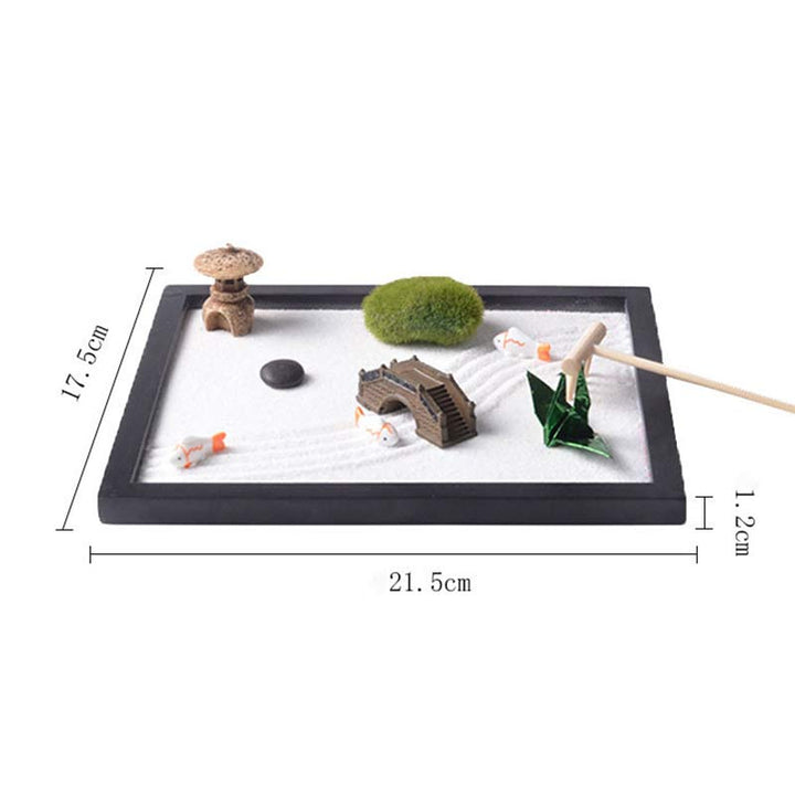 Buddha Stones Ryby Koi Mały Most Trawa Krajobraz Pokój Medytacja Zen Dekoracja Ogrodowa