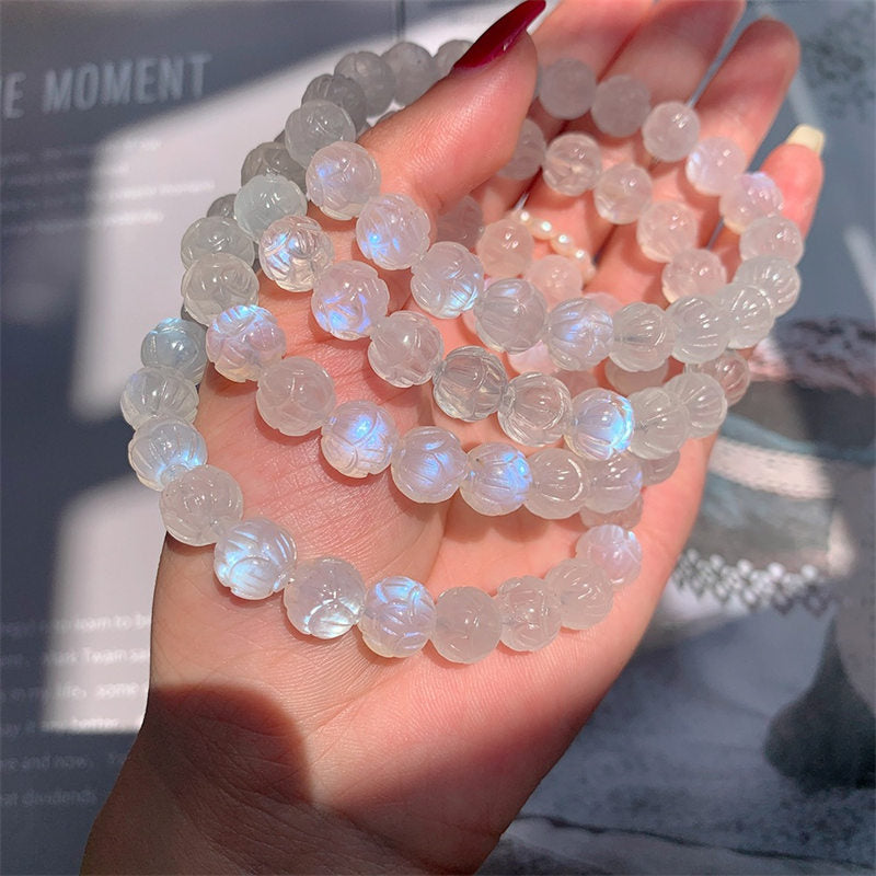 Bransoletka Buddha Stones Natural Moonstone Lotus Love